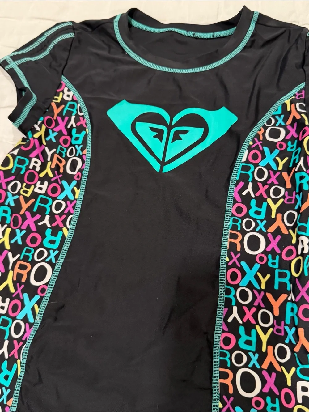 Roxy girls swimsuit set 10 rashguard bathing suit bikini 4 pieces